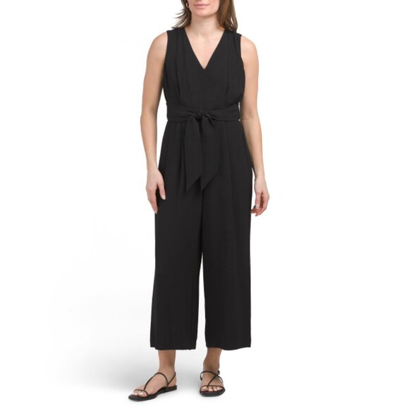 CALVIN KLEIN Black Tie Waist Jumpsuit